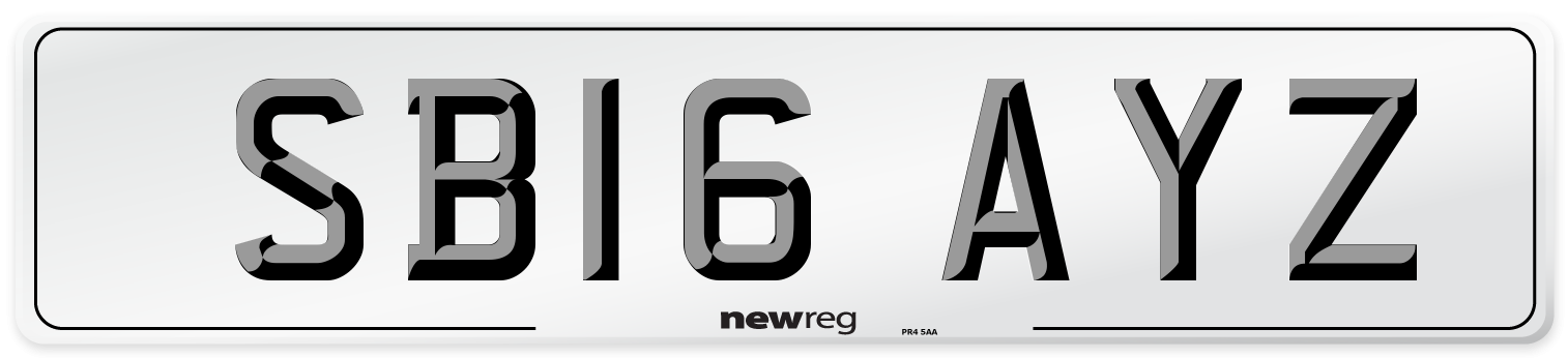 SB16 AYZ Number Plate from New Reg